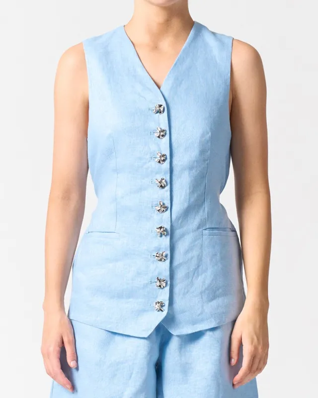 Malta Vest - Sky Blue made by Walnut Melbourne