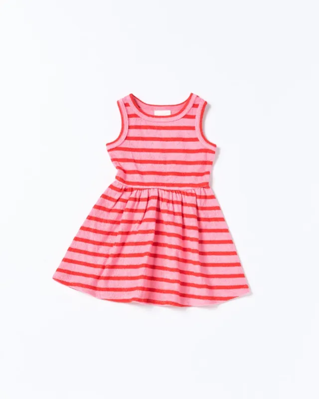 Wren Dress - Terry Stripe Pink sold by Walnut Melbourne