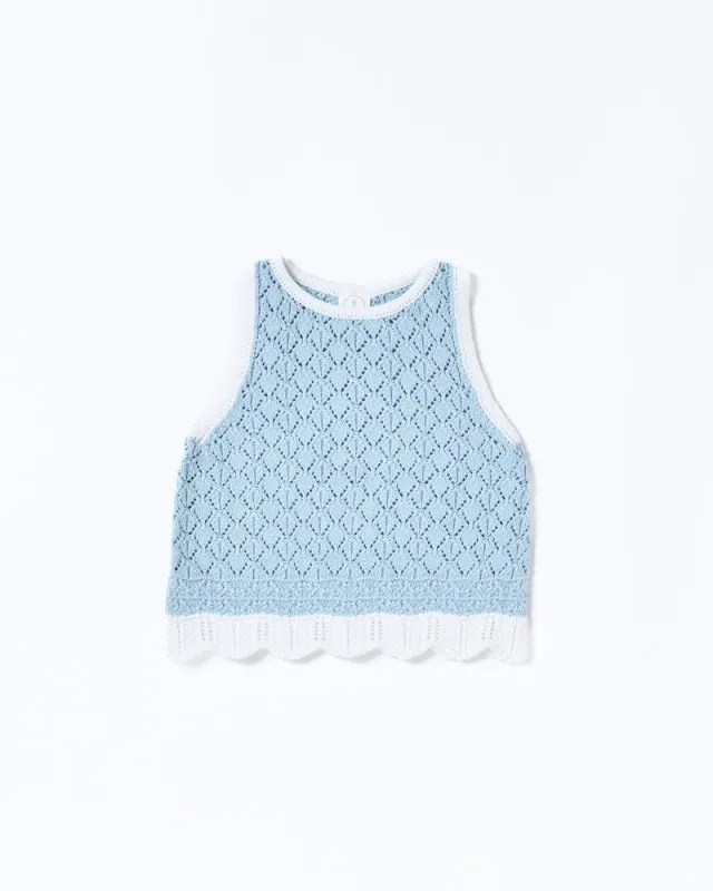Bella Knit Tank - Blue and White sold by Walnut Melbourne