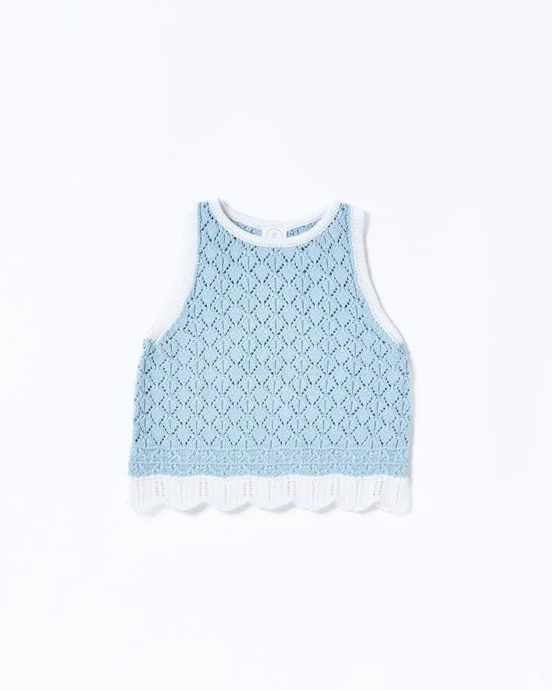 Bella Knit Tank - Blue and White sold by Walnut Melbourne