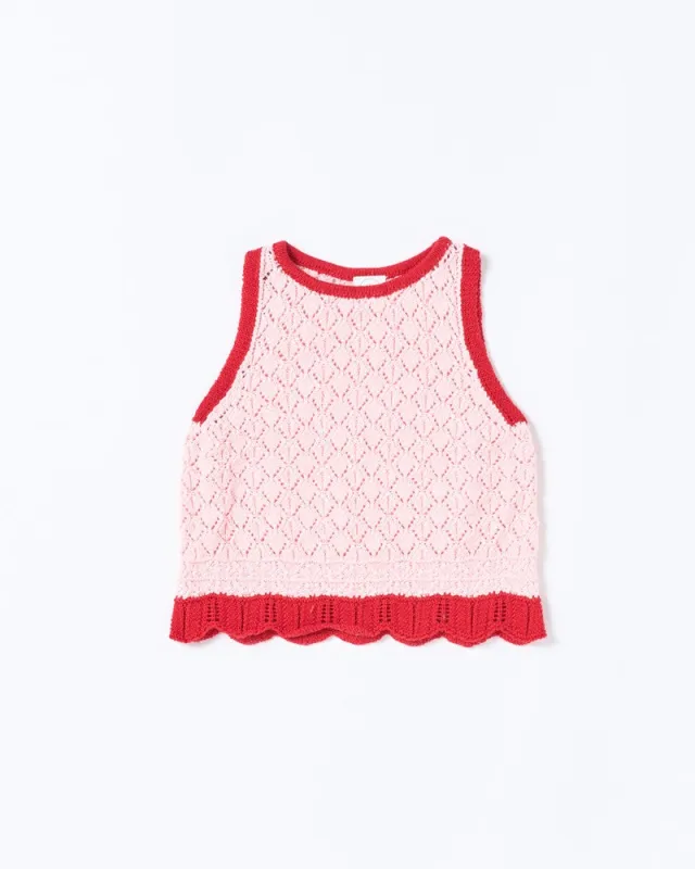 Bella Knit Tank - Pink and Red sold by Walnut Melbourne
