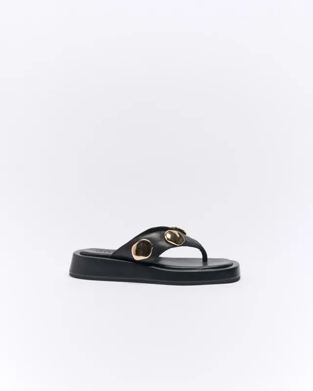 Boston Leather Slide - Black made by Walnut Melbourne