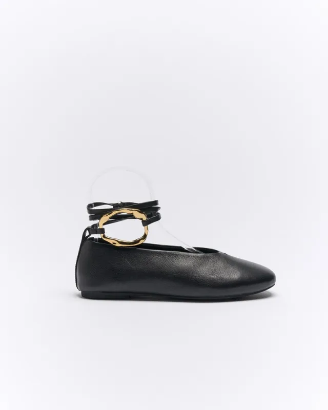 Zinnia Leather Ballet - Black made by Walnut Melbourne