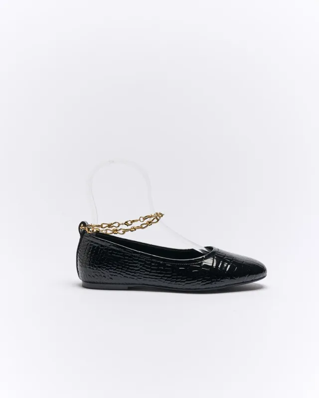 Bex Ballet - Black Croc made by Walnut Melbourne