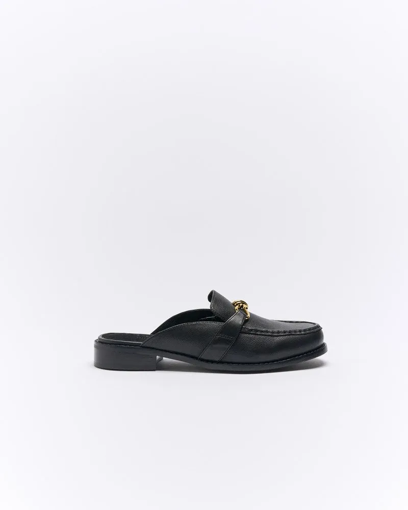 Honey Leather Mule - Black sold by Walnut Melbourne