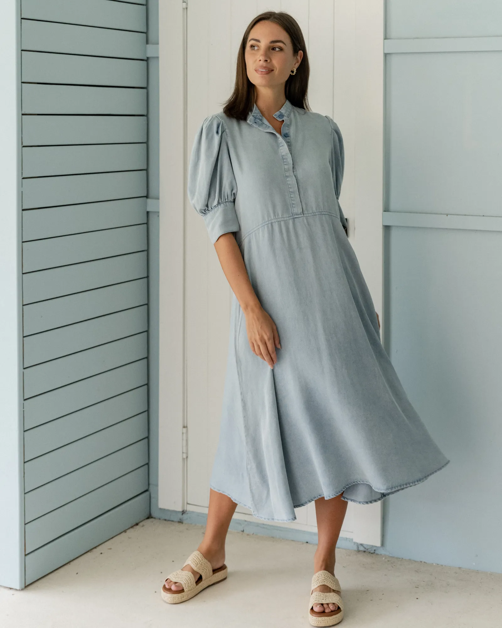 Olympia Dress - Chambray sold by Walnut Melbourne