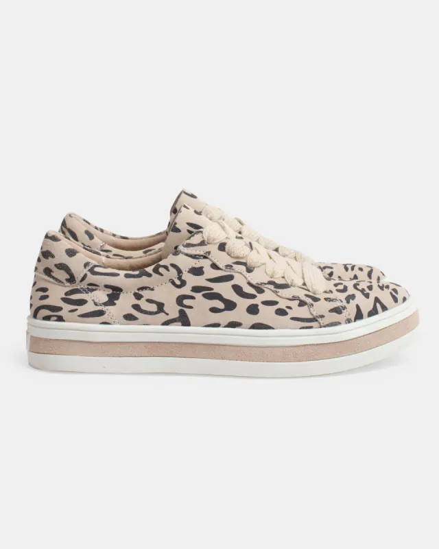 Sass Leather Sneaker - Almond Leopard sold by Walnut Melbourne