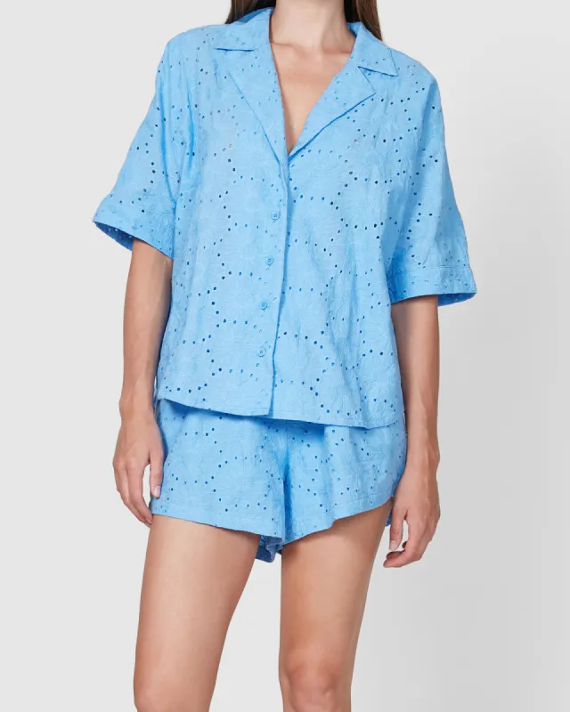 Tropez Shirt - Cornflower sold by Walnut Melbourne