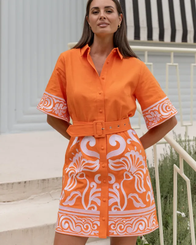 Portofino Dress - Tangerine sold by Walnut Melbourne