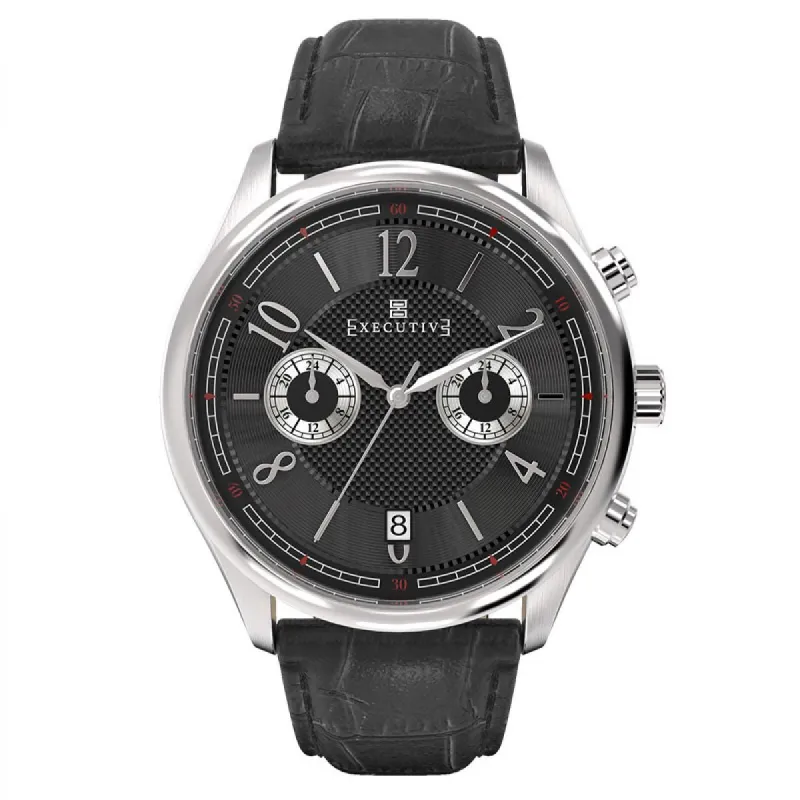 Executive Button Down Dual Time Staal 42mm | EX-1006-04 made by Watch2Day