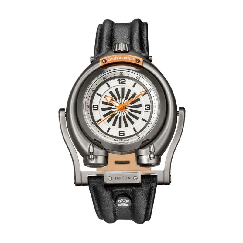 Gevril GV2 Triton Men's Silver Dial Calfskin Leather Watch 3404 Heren Horloge sold by Watch2Day