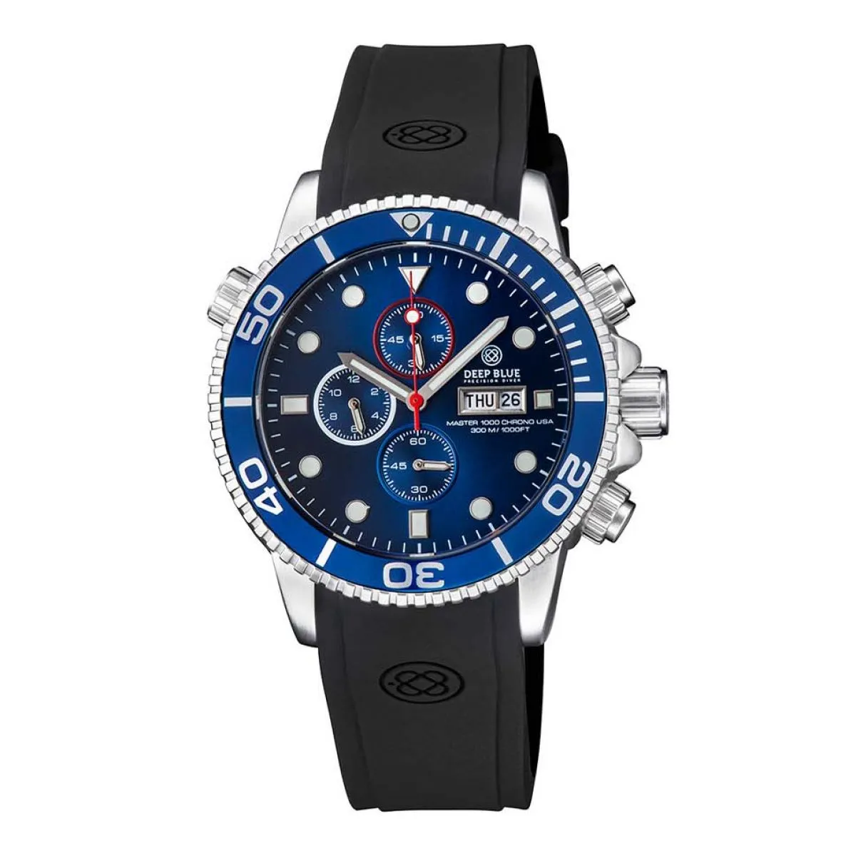 Deep Blue Master 1000 M1KUSACHRBLUBLUSTRP Chronograph Diver 45mm 20 ATM sold by Watch2Day product image thumbnail 5