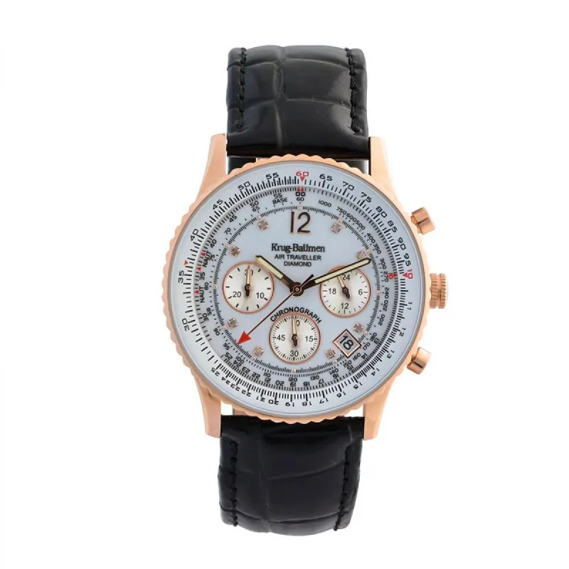 Krug Baumen 400702DS Air Traveller Diamond Heren Horloge 40mm made by Watch2Day