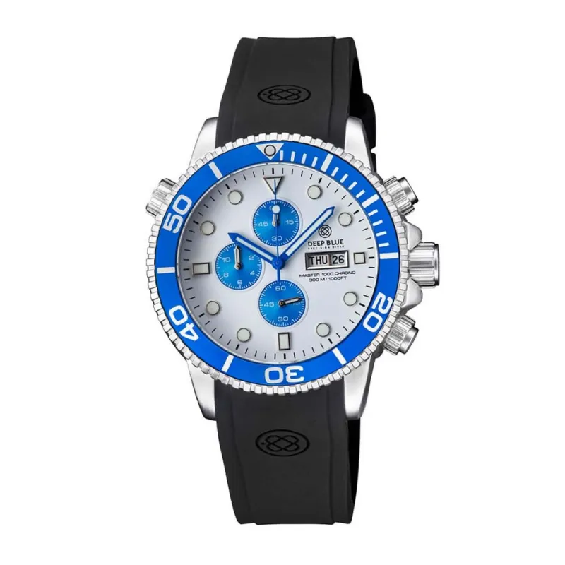 Deep Blue Master 1000 M1KCHRBLUEPANDSTRP Chronograph Diver 45mm 20 ATM sold by Watch2Day