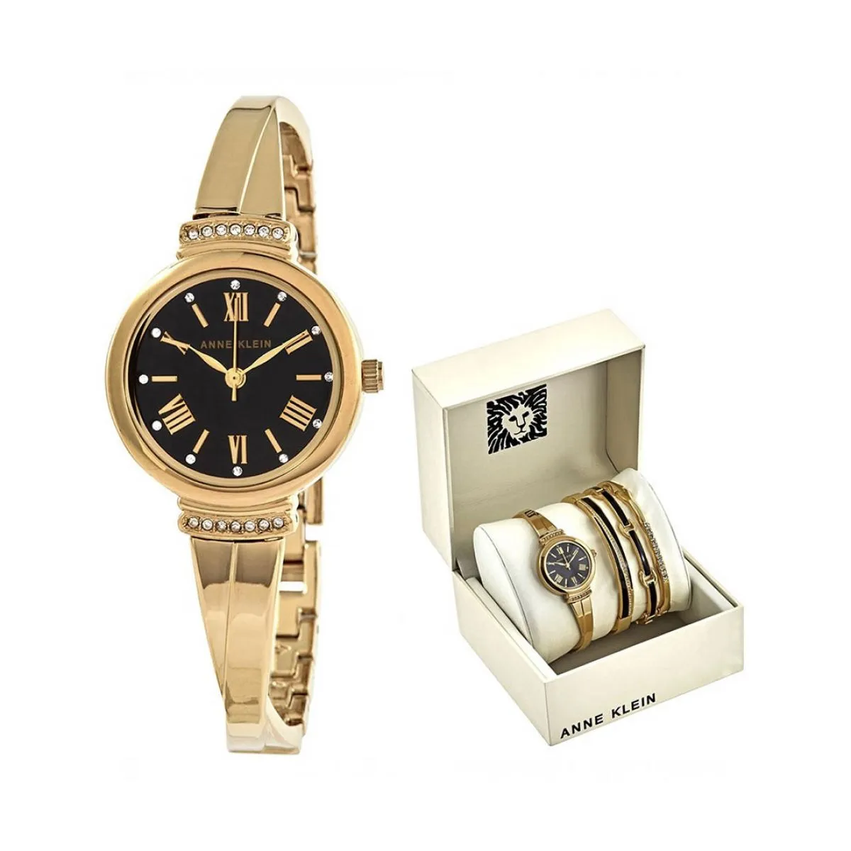 Anne Klein AK/3414BKST Dames Horloge en Armbandset 28mm 3ATM sold by Watch2Day