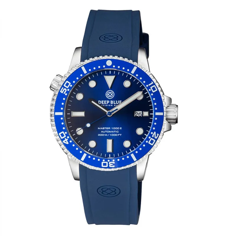 Deep Blue Master 1000 II MSTR442DKBLUBLUSTRP Heren Horloge 44MM 30 ATM sold by Watch2Day