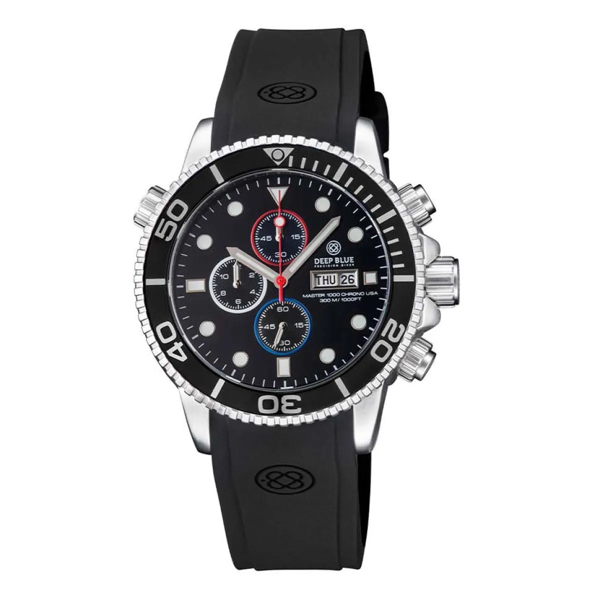 Deep Blue Master 1000 M1KUSACHRBLKBLKSTRP | Chronograph quartz diver Black sold by Watch2Day product image thumbnail 4