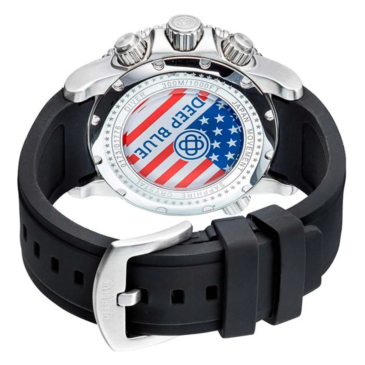 Deep Blue Master 1000 M1KUSACHRBLKBLKSTRP | Chronograph quartz diver Black sold by Watch2Day product image thumbnail 2