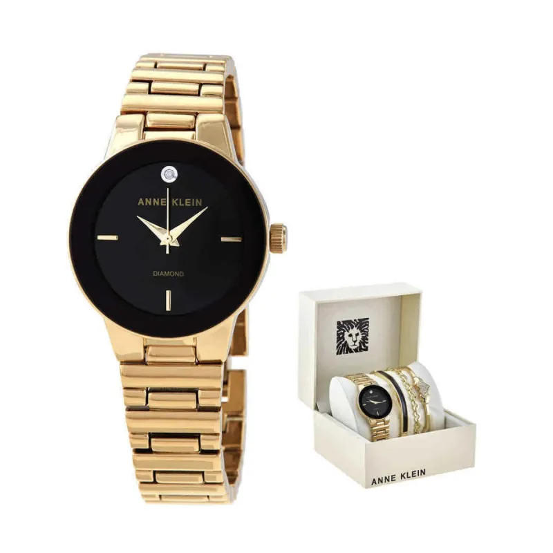 Anne Klein AK/3382BKST Dames Horloge en Armbandset 28mm 3ATM sold by Watch2Day