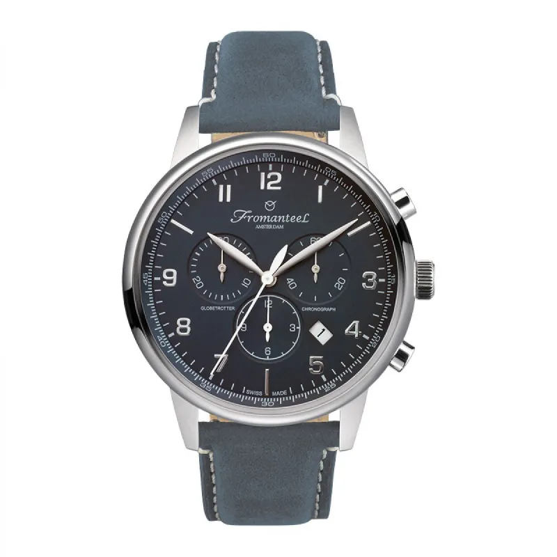 Refurbished Fromanteel Globetrotter Chrono GT-0702-022 Heren Horloge 42mm made by Watch2Day