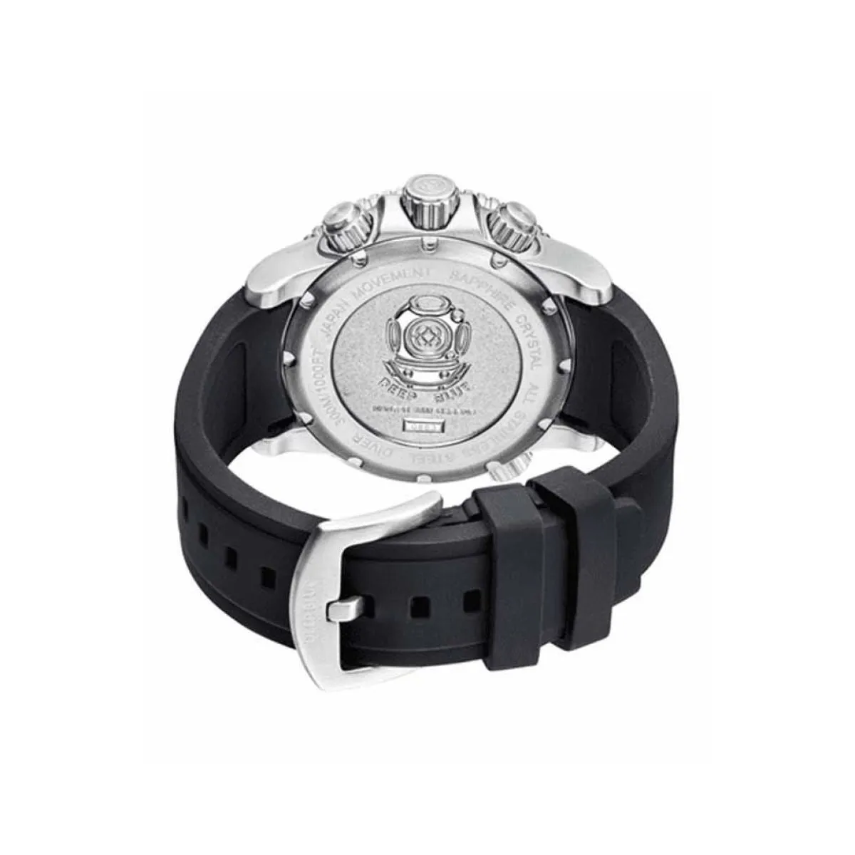 Deep Blue Master 1000 M1KCHRBLKSILSTRP | Chronograph quartz diver Black sold by Watch2Day product image thumbnail 3