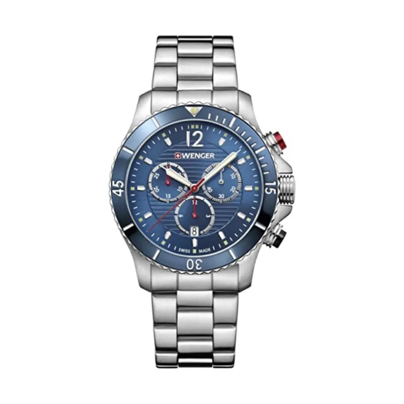 Wenger 01.0643.111 Heren Horloge Swiss-made 43mm 20 ATM made by Watch2Day
