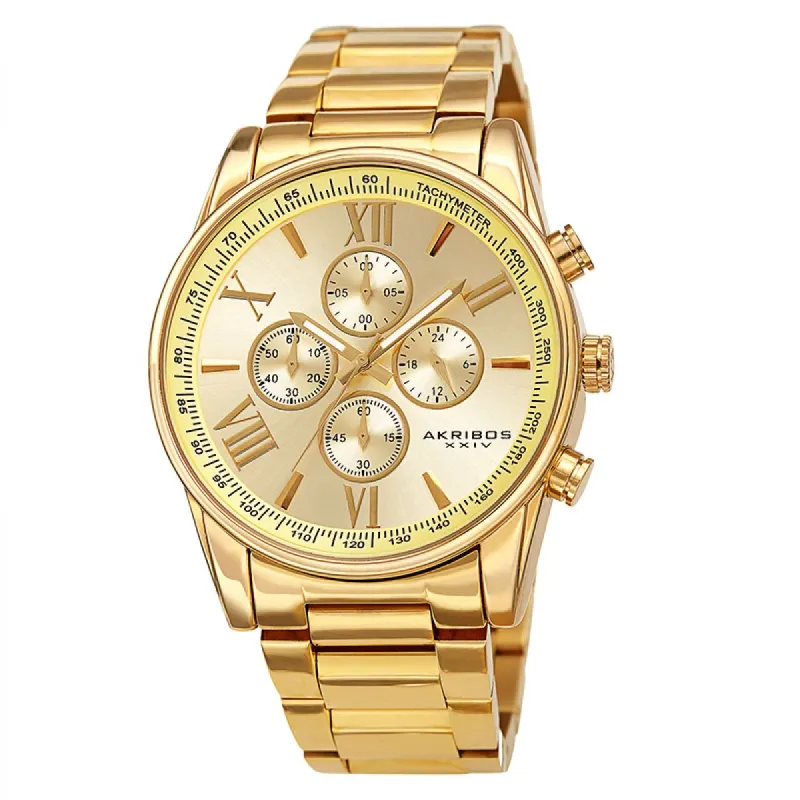 Akribos XXIV Quartz Chronographs | AK1072YG sold by Watch2Day