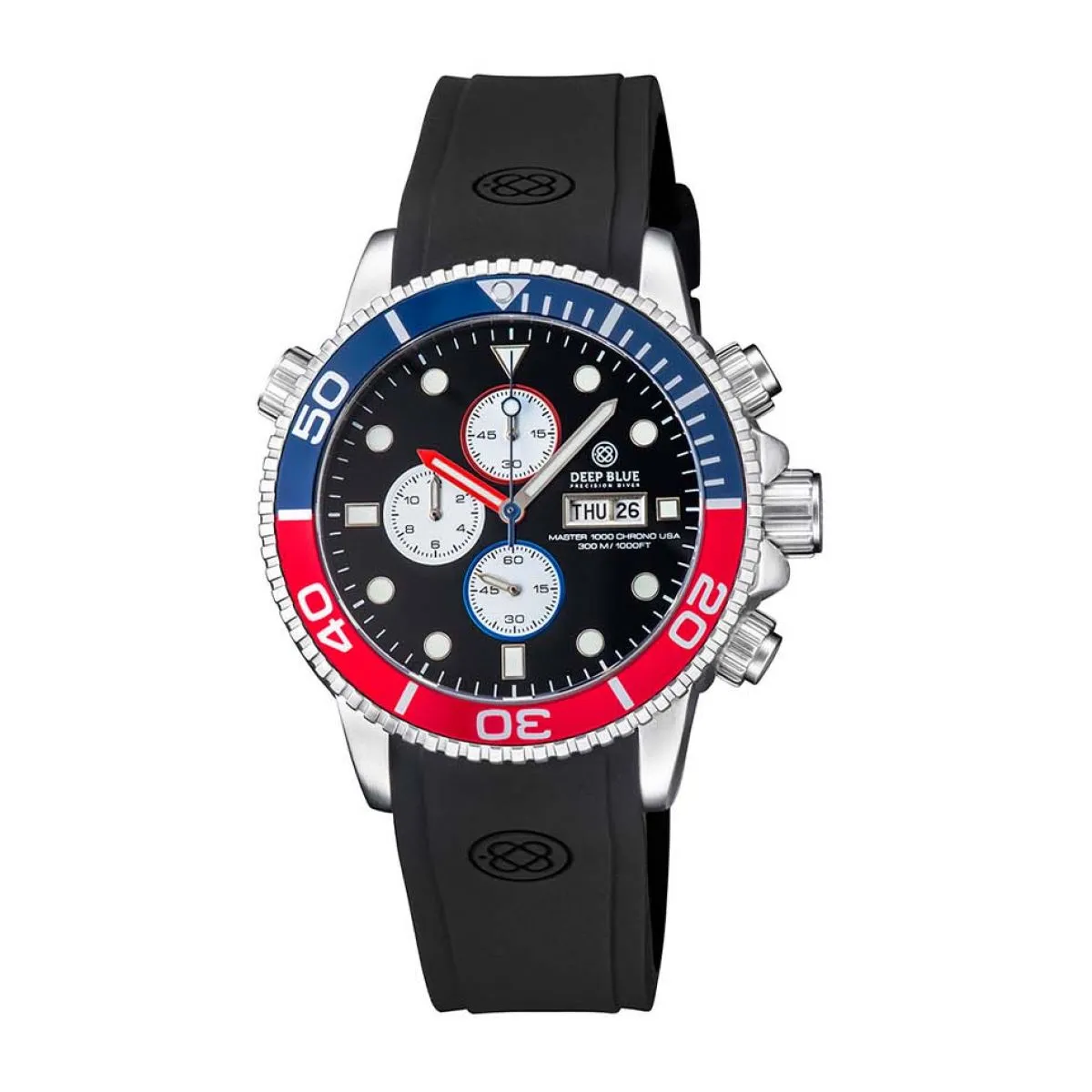 Deep Blue Master 1000 M1KUSACHRPEPBLKSTRP Chronograph Diver 45mm 20 ATM sold by Watch2Day product image thumbnail 5