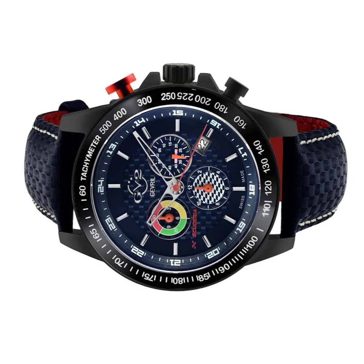 Gevril GV2 Men's Scuderia Blue Dial Blue Leather Chronograph Date Watch 9924 sold by Watch2Day product image thumbnail 2