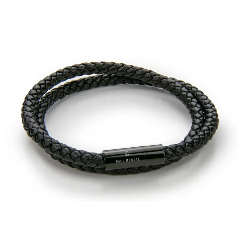 Paul McNeal MB0022BB Lederen Armband Lengte 21cm made by Watch2Day