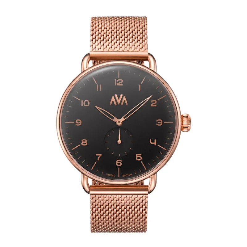 Ava Watches Limited | Rosaguld-Svart made by Watch2Day
