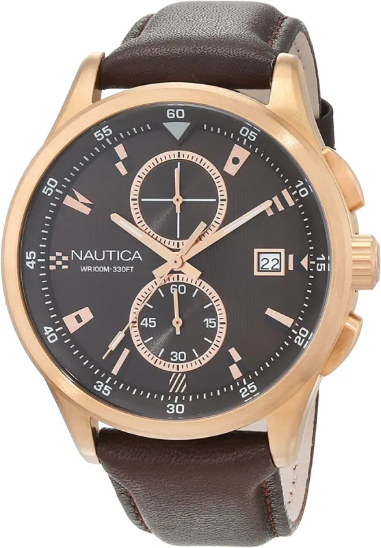 Nautica NAD19557G Heren Horloge 44mm 10 ATM made by Watch2Day