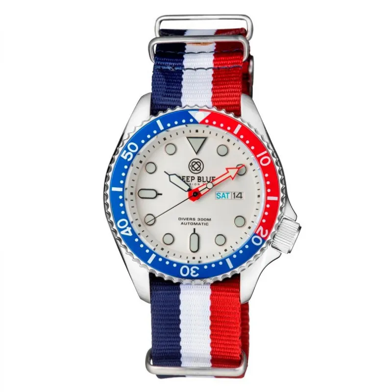 Deep Blue Watches MILPEPSWHITRWB Heren Horloge Automatic 44mm 300M sold by Watch2Day