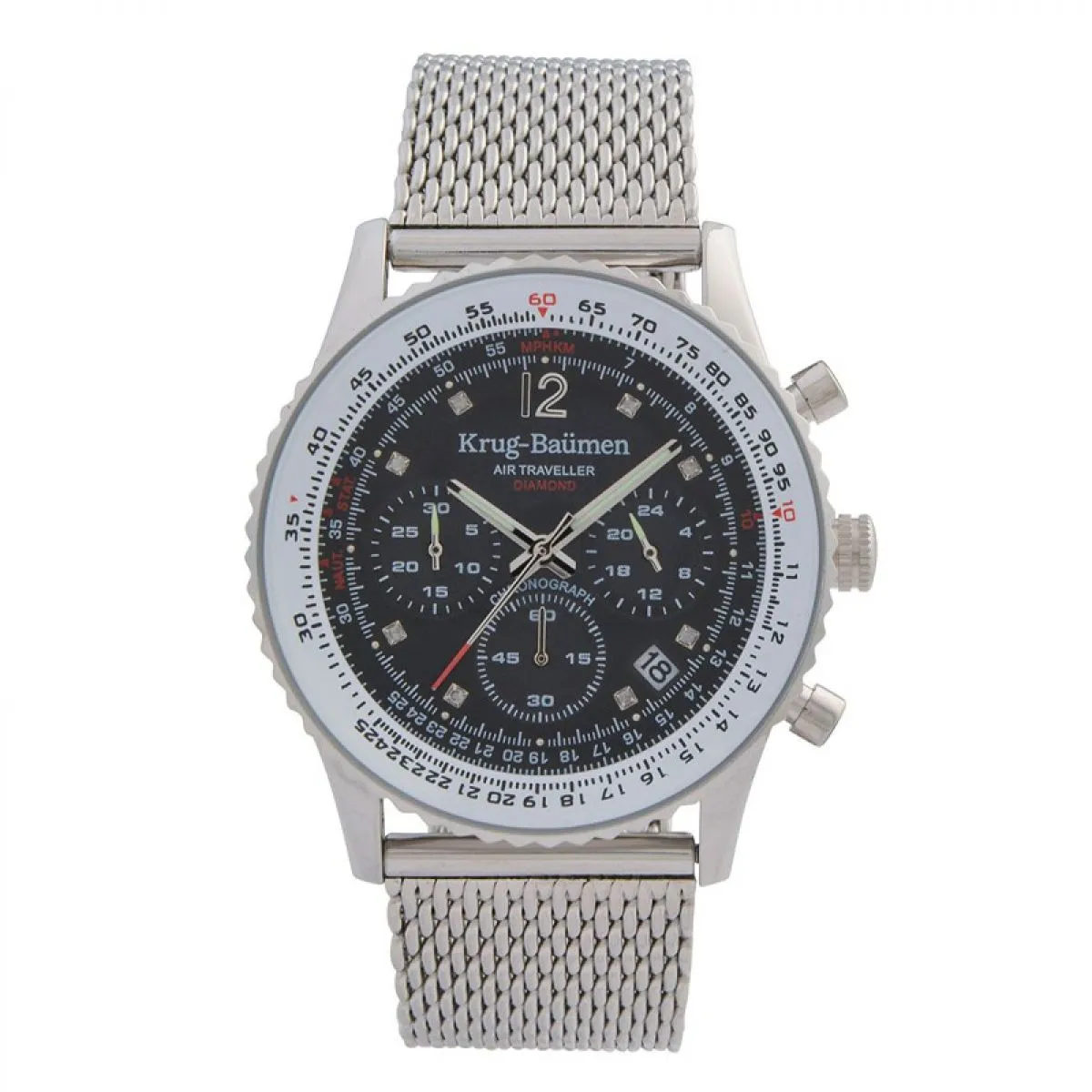 Krug Baumen 412303DS Air Traveller Diamond Heren Horloge 40mm sold by Watch2Day product image thumbnail 5