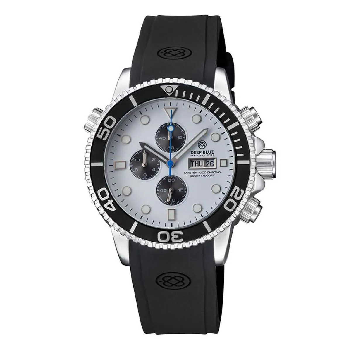 Deep Blue Master 1000 M1KCHRWHIPNADASTRP | Chronograph quartz diver Black sold by Watch2Day