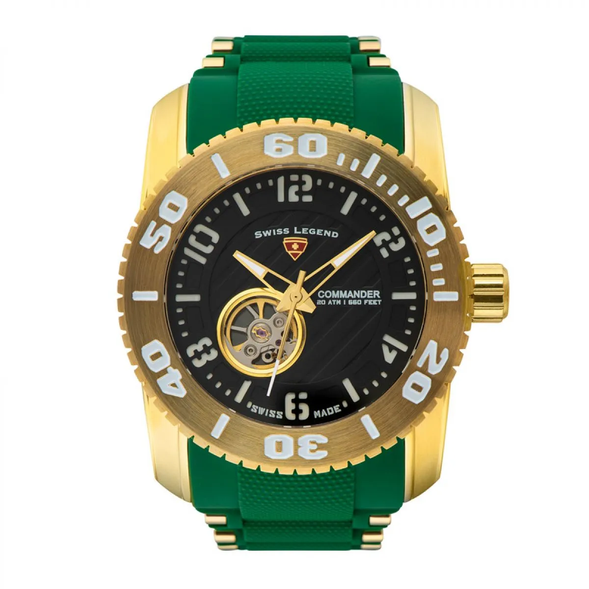 Swiss Legend Commander-IT10 Automatic SL-10069A-YG-01-GRN 50mm 20 ATM sold by Watch2Day