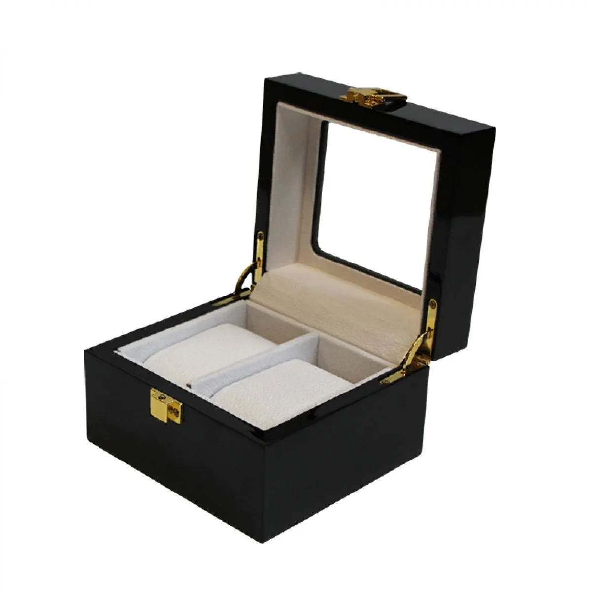 Luxe klassieke houten horlogebox voor 2 horloges | Zwart sold by Watch2Day product image thumbnail 5