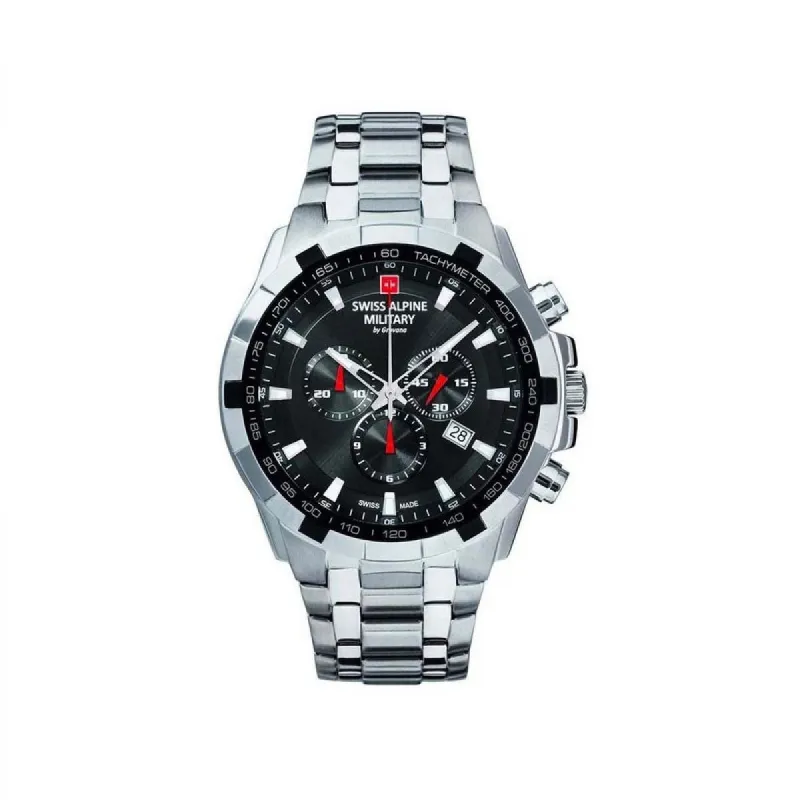 Swiss Alpine Military Quartz Chronograph 7043.9137 10ATM 46MM made by Watch2Day