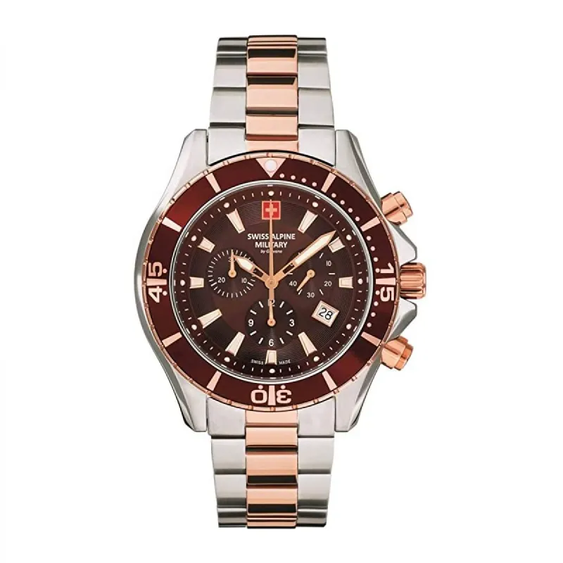 Swiss Alpine Military Quartz Chronograph 7040.9157 10ATM 44MM made by Watch2Day