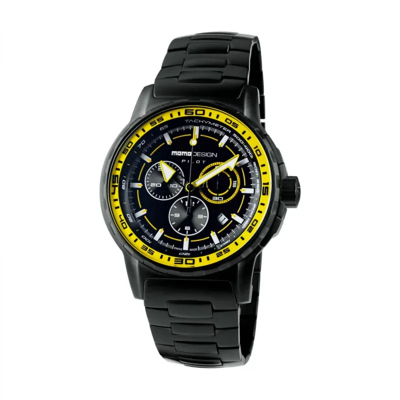 MOMO Design Pilot MD2164BK-50 Horloge Heren 46mm 5 ATM made by Watch2Day
