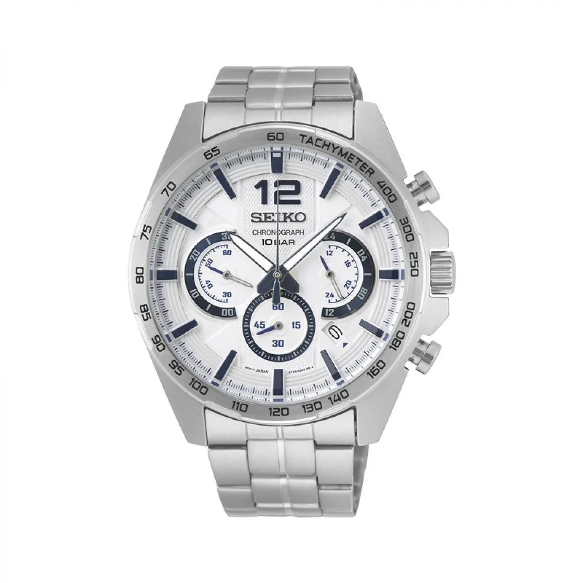 Seiko heren horloge Chronograaf Edelstaal 44MM 10ATM | SSB343P1 sold by Watch2Day