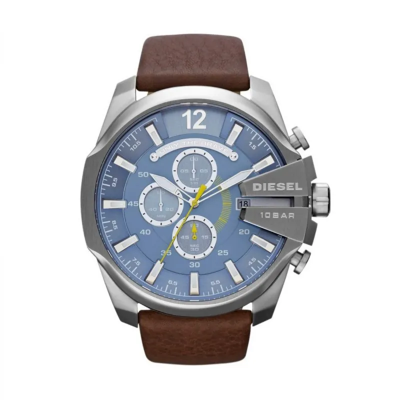 DIESEL Mega Chief XL Chronograph 52 mm staal| DZ4281 made by Watch2Day