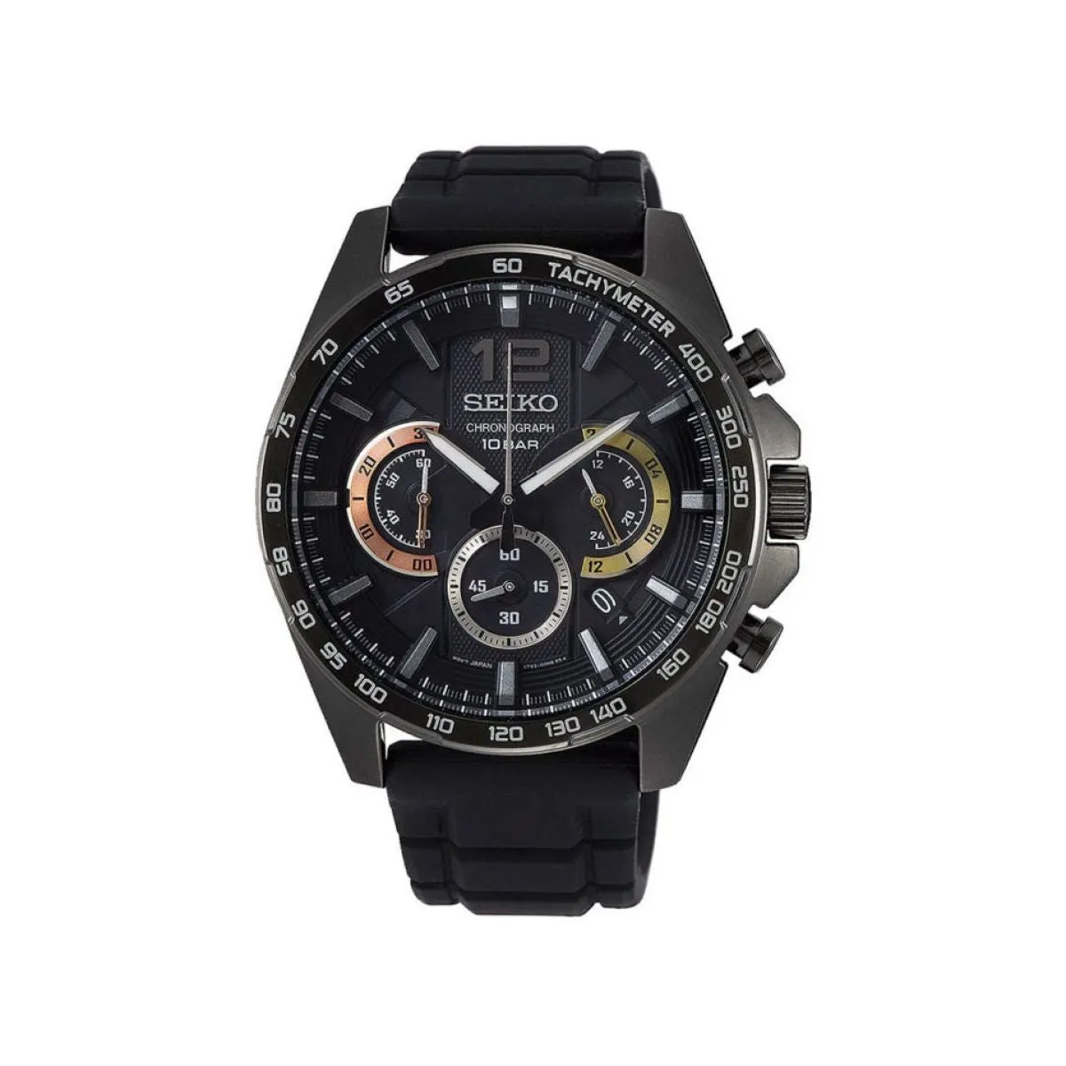 Seiko Chronograph 44MM men Black Steel | SSB349P1 sold by Watch2Day product image thumbnail 3