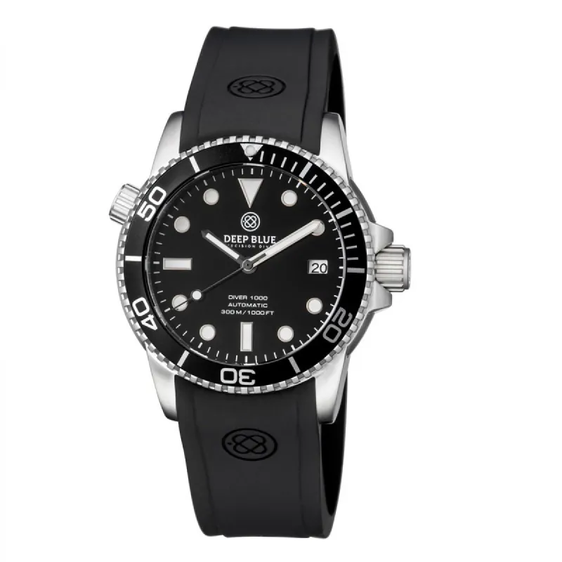 Deep Blue Diver 1000 40mm diver40allblack made by Watch2Day