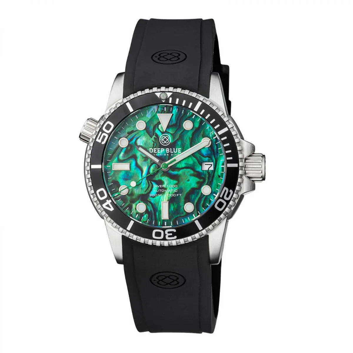 Deep Blue Diver 1000 40mm diver40greenabalone sold by Watch2Day