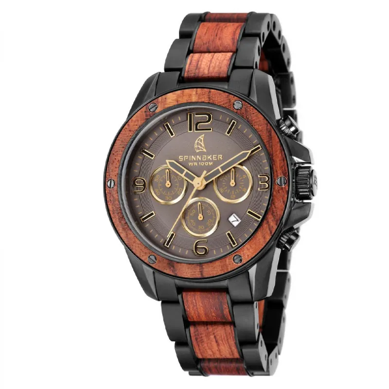 Spinnaker Vessel Wood Chronograph | SP-5027-44 sold by Watch2Day