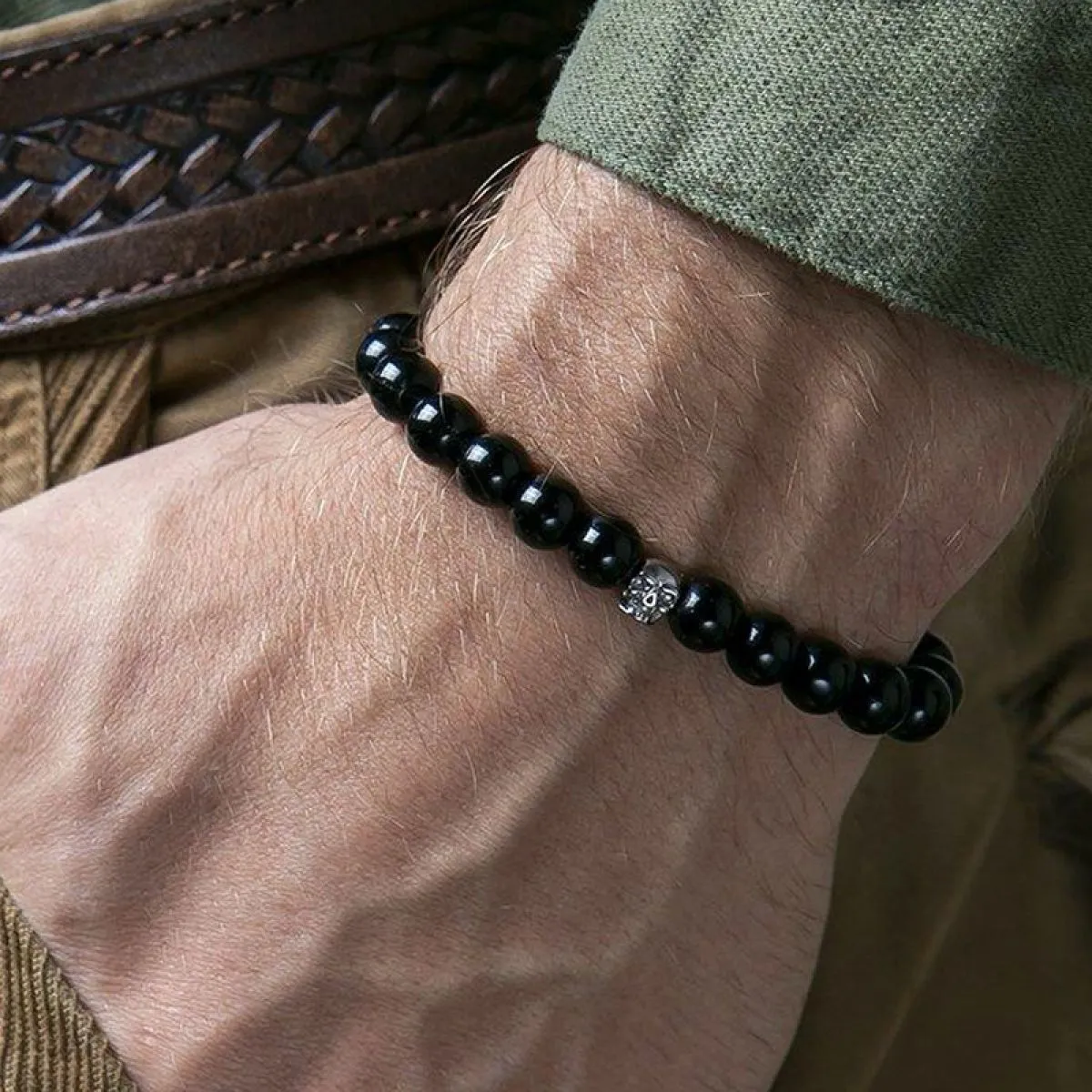 Monomen Men's Black Onyx Bracelet MM10832S sold by Watch2Day product image thumbnail 2