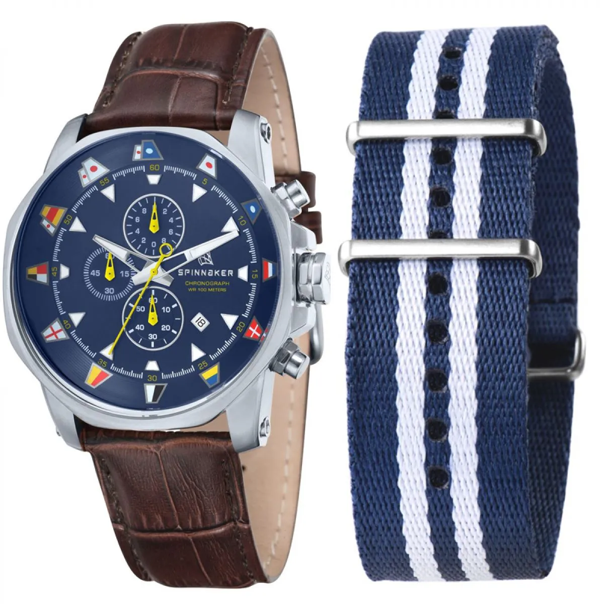 Spinnaker Flaggy Chronograph Met Gratis NATO Band| SP-5012-01 sold by Watch2Day