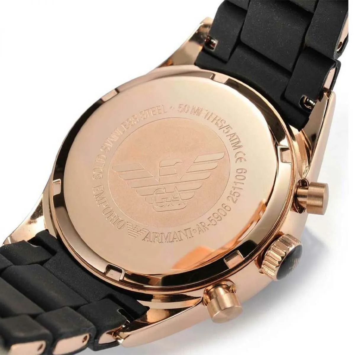 Emporio Armani Rose Goud Zwart Chronograph 38mm | AR5906 sold by Watch2Day product image thumbnail 3