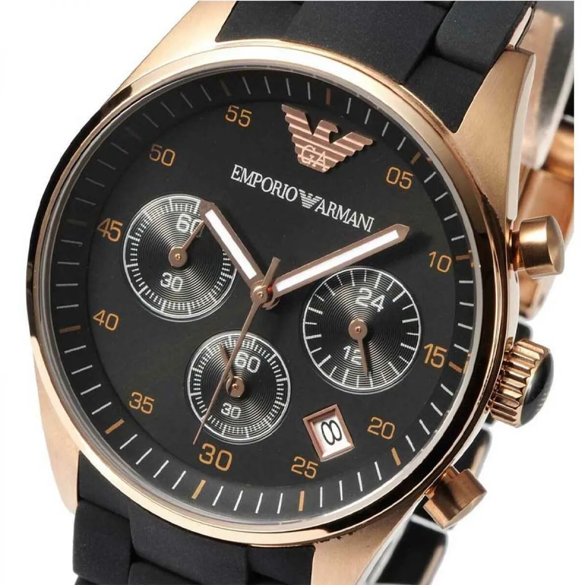 Emporio Armani Rose Goud Zwart Chronograph 38mm | AR5906 sold by Watch2Day product image thumbnail 2
